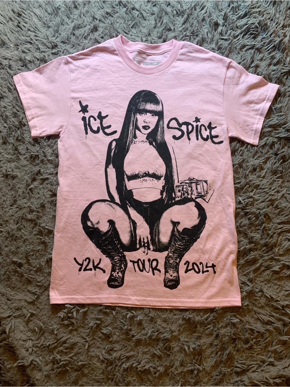 Ice Spice 2024 Y2K! Pink US Tour Dates shirt sz S
